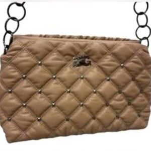 Elegant Quilted Gilda Paris Tan Shoulder Bag